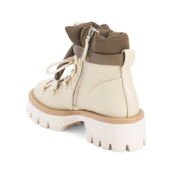 NILA & NILA Biscotto Made In Italy Leather Lace Up Booties - Picture 2 of 2